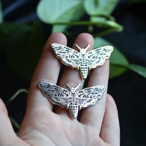 Death's Head Moth Enamel pin