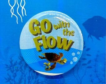 Finding Nemo the Musical Jr.& Kids Go With The Flow Pin, Magnet, Button, Badge, Musical Theatre