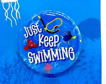 Finding Nemo the Musical Jr.& Kids Just Keep Swimming Pin, Magnet, Button, Badge, Musical Theatre