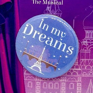 Op Anastasia de musical In My Dreams geïnspireerde speld, badge, magneet, knop, muziektheater