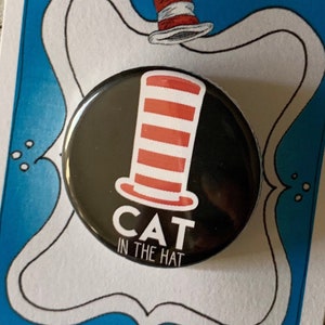 Épingle à chapeau chat inspirée de Seussical, badge, bouton, aimant