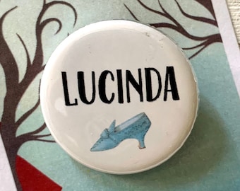 INTO THE WOODS Lucinda Inspired Pinback, Cinderella's Stepsisters Button, Musical Theatre