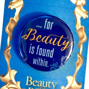 Beauty and The Beast Inspired Pin, Pinback, Button, Musical Theatre