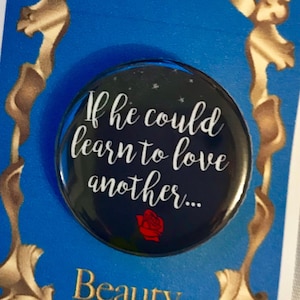 Beauty and The Beast Inspired Pin, Pinback, Button, Musical Theatre