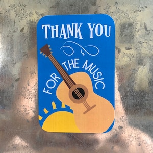 Mamma Mia Musical inspiriert Danke für die Musik große flache Magnet, Musiktheater