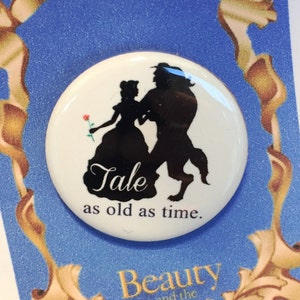Beauty and The Beast Inspired Silhouette Pin, Pinback, Button, Musical Theatre