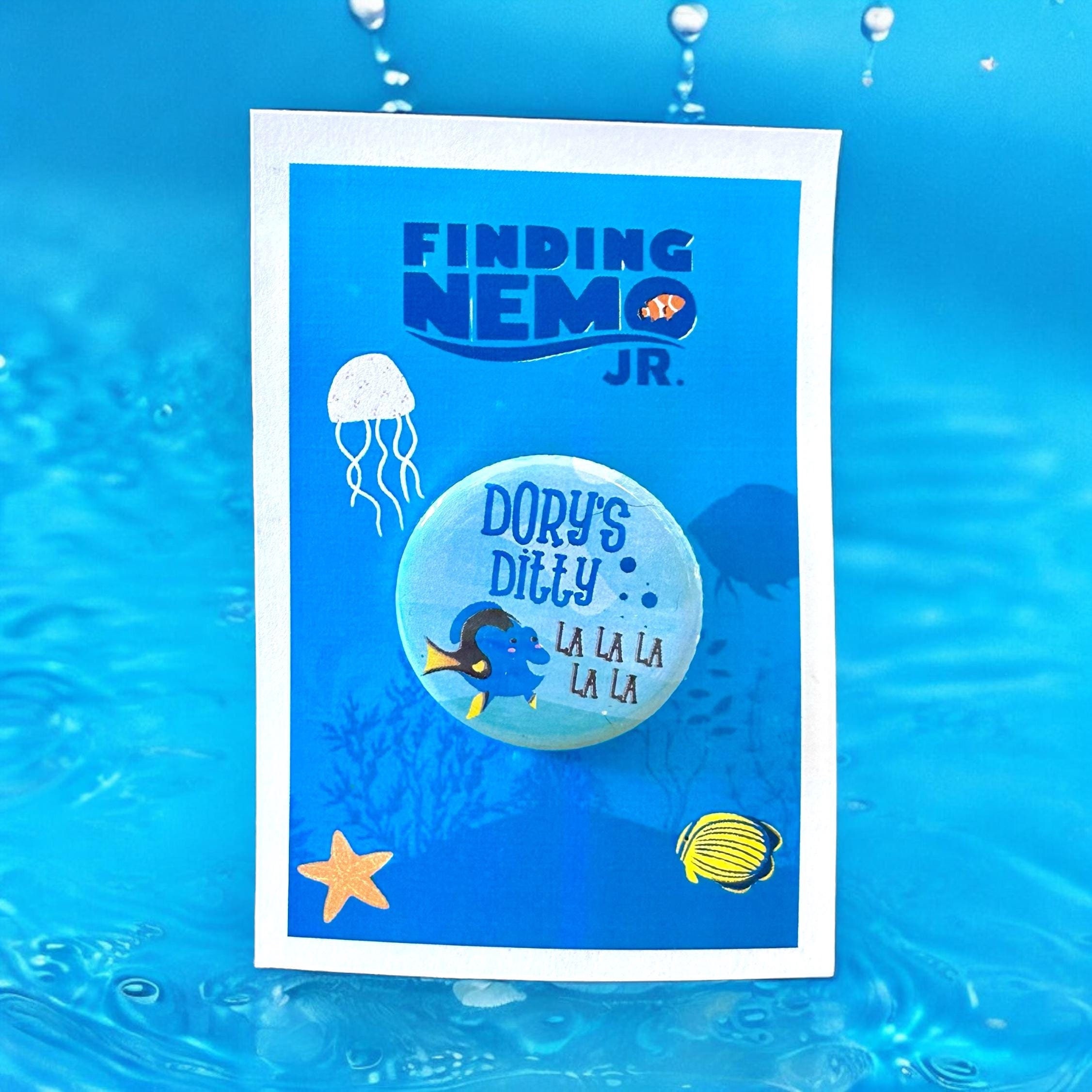 Finding Nemo the Musical Jr.& Kids Inspired Dory's Ditty Pin, Magnet, Button, Badge, Musical Theatre