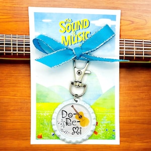 Sound of Music The Musical Inspired “Do Re Mi” Bottle Cap Clip, Key Chain Clip