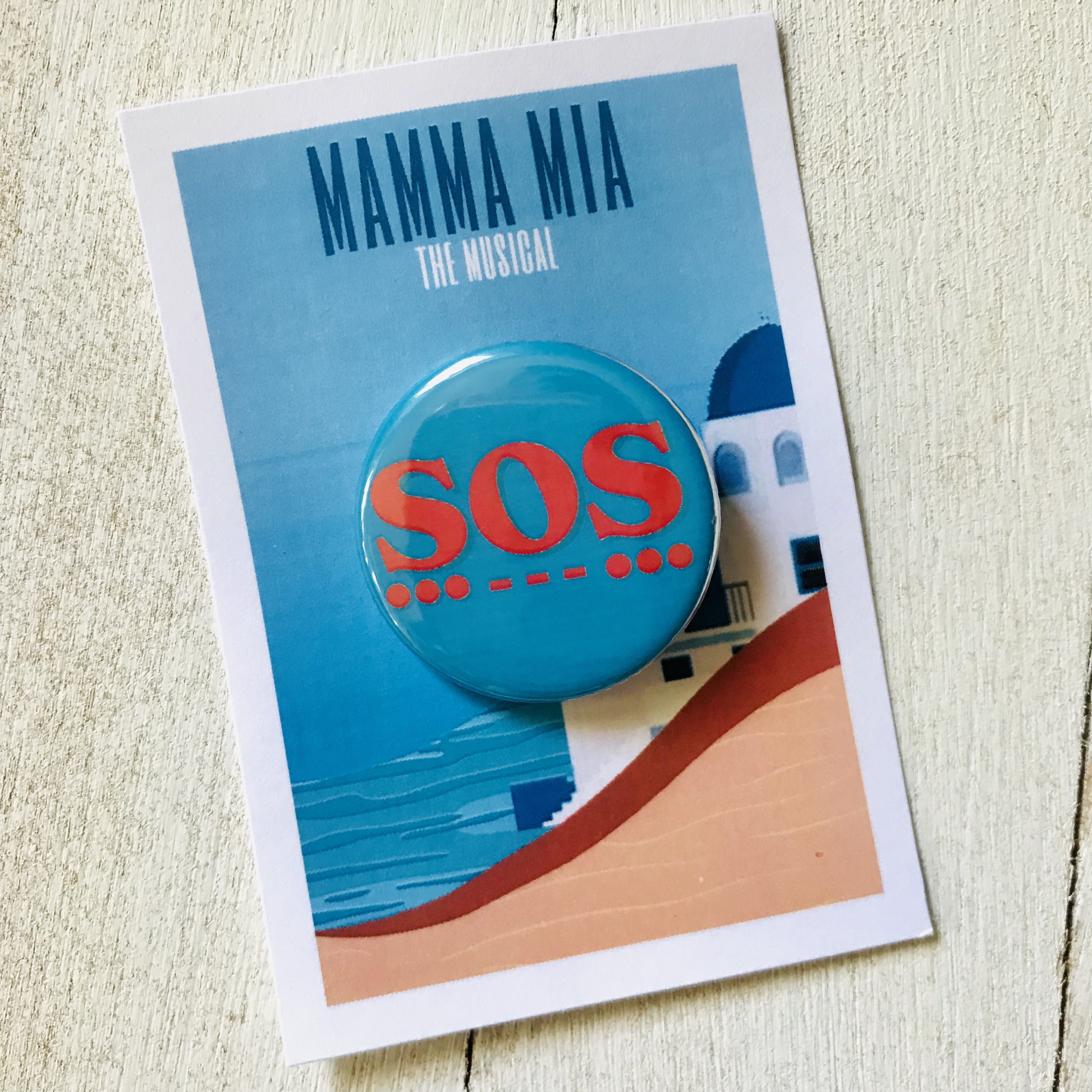 Mamma Mia Musical SOS Inspired Pinback Button Badge Etsy
