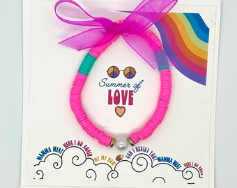 Mamma Mia Musical Inspired Stretch heishi Pulsera con cuentas, Regalo de teatro musical