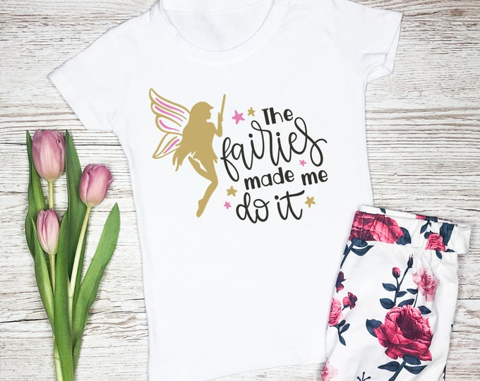 Kids Personalised T Shirt, Personalised tshirt for girls, Fairy tshirt, Birthday t shirt girl, Birthday gift for girl, Custom gift for kid