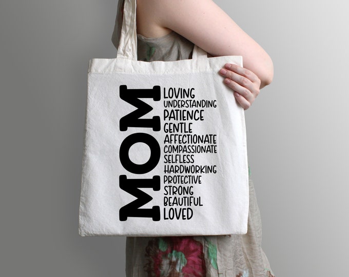 Personalized tote bag for women, Tote bags for mom, Reusable gift bags, Mothers day gift for wife, Bonus mom gift, Eco friendly gift for her