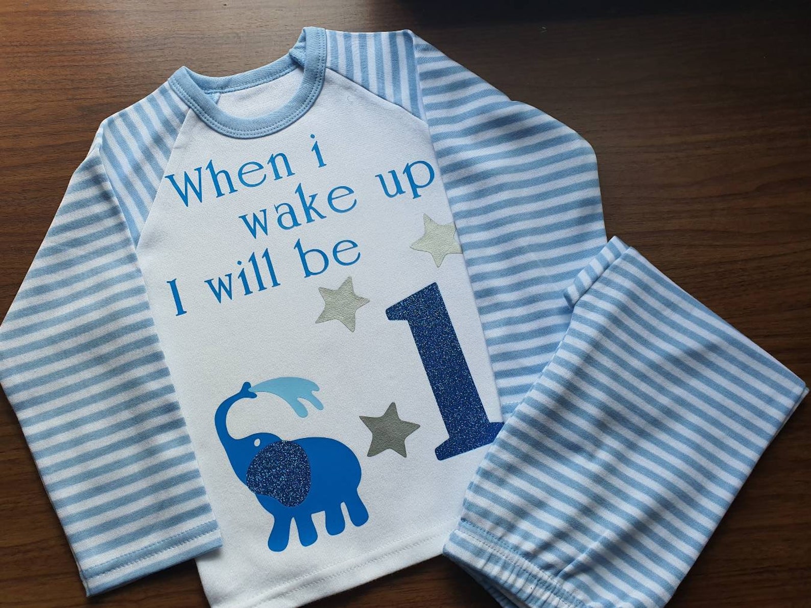 When I Wake up I Will Be 1 Pjs, Second Birthday Gift, Birthday Eve Pyjamas, Personalised Gift