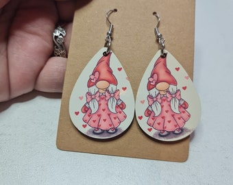 Teardrop earrings, Gnome earrings, Self love gift, valentines day gift for her, Mother's day gift for bestie, funny gift for teen, gonk gift