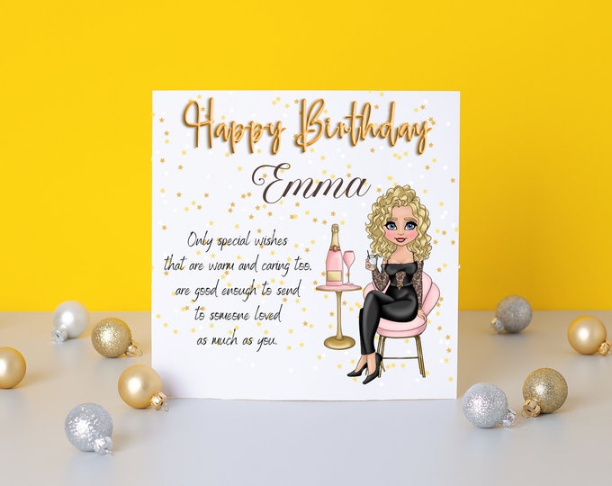 Birthday cards for her, card for friend, Card gifts, Personalised gift for her, personalised cards for daughter, custom birthday card