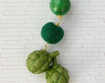 Lenora Dame Artichoke Bag Charm - Keychain Charm