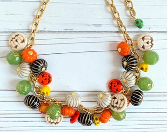 Lenora Dame Pumpkin King Halloween Necklace - New Design