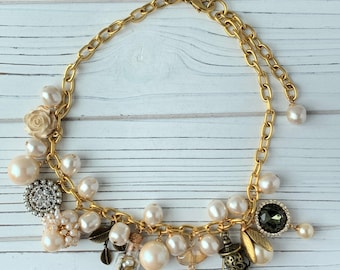 Lenora Dame Classic Pearl Charm Necklace