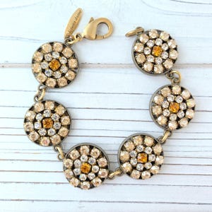 LAST ONE Lenora Dame Golden Rhinestone Bracelet