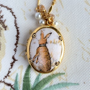 LAST ONE - Lenora Dame Jack Rabbit Locket Pendant Necklace