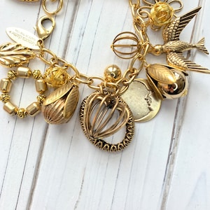 Lenora Dame Vintage Inspired Gilded Charm Bracelet image 4