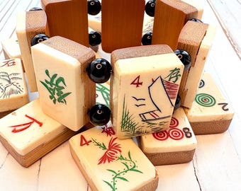 Lenora Dame Vintage Mahjong Tiles Bracelet