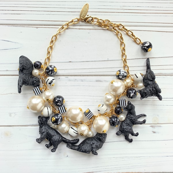 Lenora Dame Spooky Cat Charm Necklace