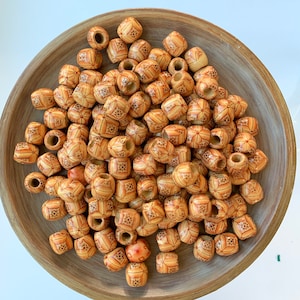 Lenora Dame Raw Materials Boho Printed Wood Beads - 16 mm - 100 Beads - DIY Jewelry Making Supplies