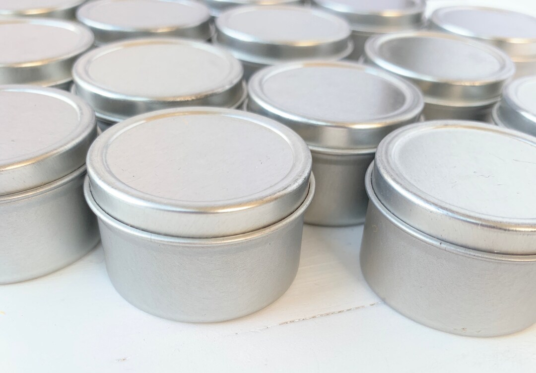 2 Oz Metal Tins With Lids Empty Product or Storage Tins Party