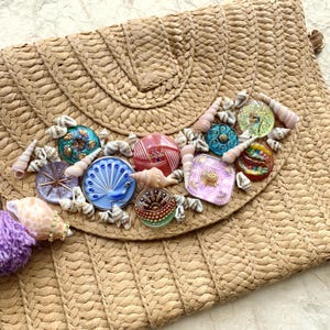 Lenora Dame Treasure Chest Straw Clutch Bag - One-of-a-Kind