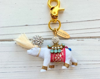 Lenora Dame Party Polar Bear Bag Charm