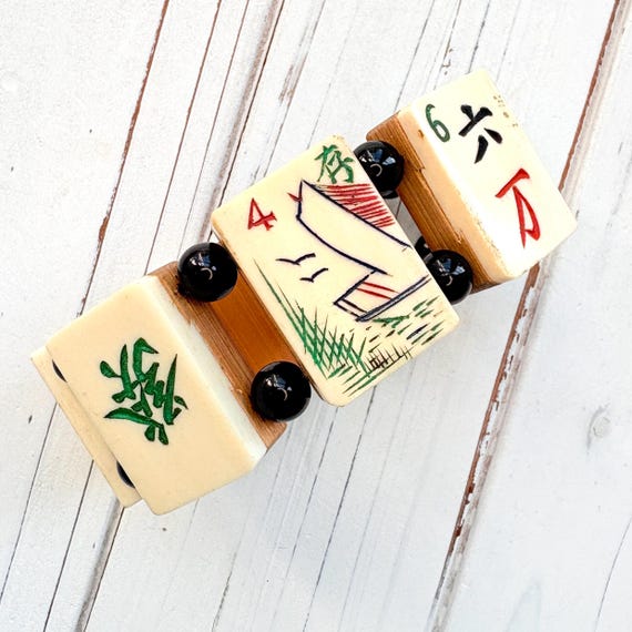 Lenora Dame Vintage Mahjong Tiles Bracelet - Etsy