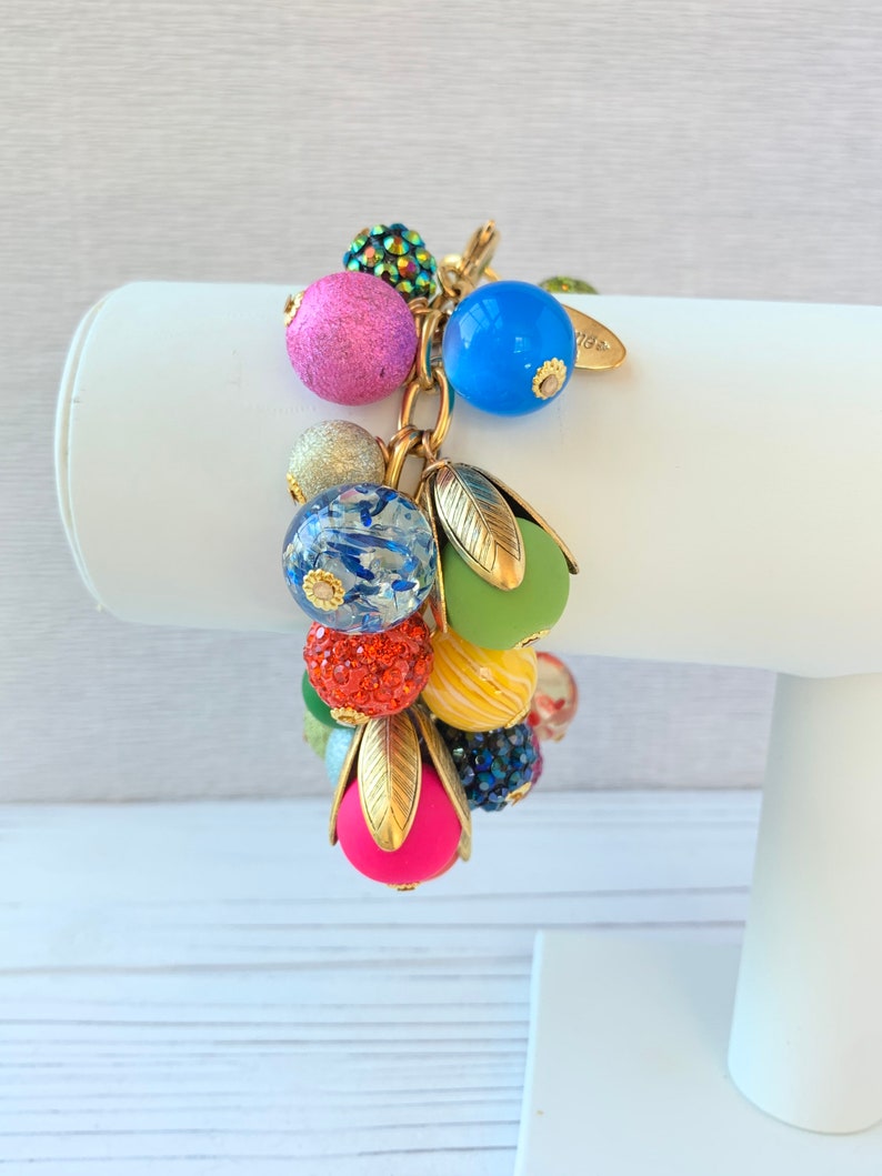 Lenora Dame Colorful Bead Cap Bauble Charm Bracelet image 5