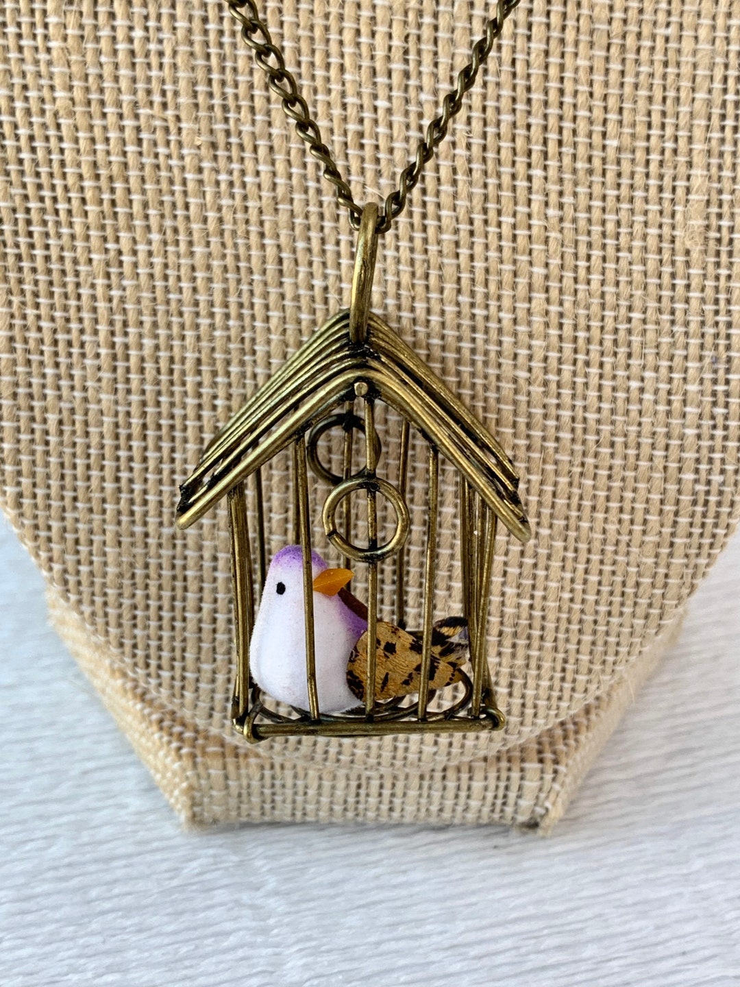Lenora Dame A Little Bird Told Me Birdcage Pendant Necklace in - Etsy