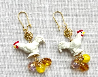 Lenora Dame Chicken Earrings