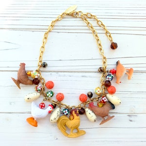 LAST ONE Lenora Dame Bantam Chicken Charm Necklace