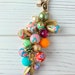 Lenora Dame Bright Floral Keychain Purse Charm 