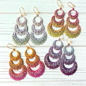 Lenora Dame Boho Dangling Statement Earrings - 4 Color Options