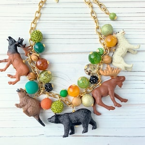 LAST FEW Lenora Dame Forest Animal Charm Necklace