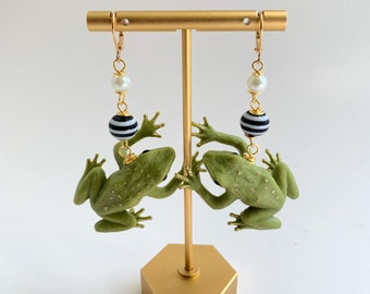 Lenora Dame Gilded Frog Earrings