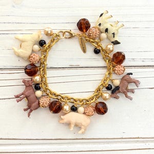 Lenora Dame Farm Animal Charm Bracelet