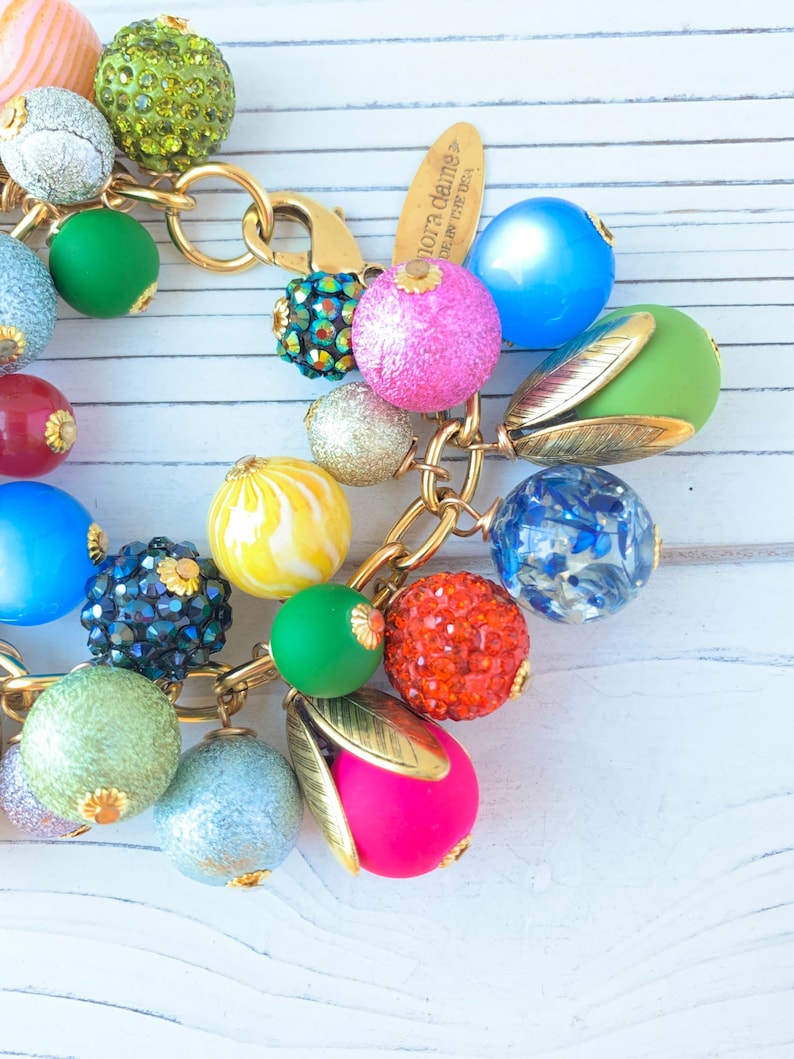 Lenora Dame Colorful Bead Cap Bauble Charm Bracelet image 6