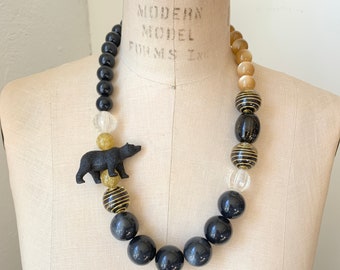 Lenora Dame Black Bear Queen Mum Necklace