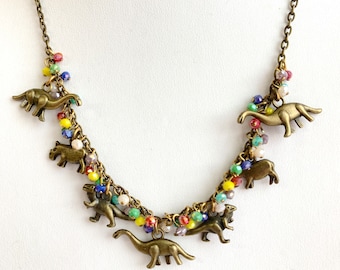 Lenora Dame Tiny Dinosaur Charm Necklace