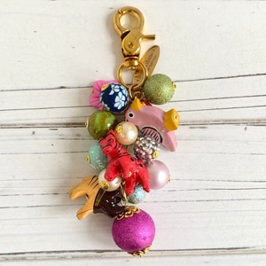 Lenora Dame Colorful Animal Beaded Purse Charm