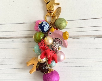 Lenora Dame Colorful Animal Beaded Purse Charm