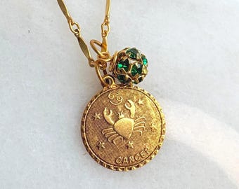 Lenora Dame Zodiac Necklace with Gemstone Bead - Choice of Gemstone