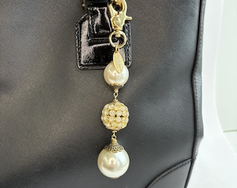 Lenora Dame Pearls and Bling Purse Charm