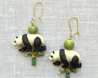 Lenora Dame Mini Panda Earrings