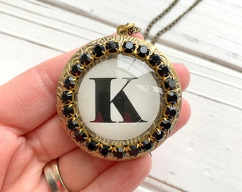 【HYERES LOR】23FW★ Name Locket Necklace Lenora Dame Personalized Locket Necklace - Choice of Letter